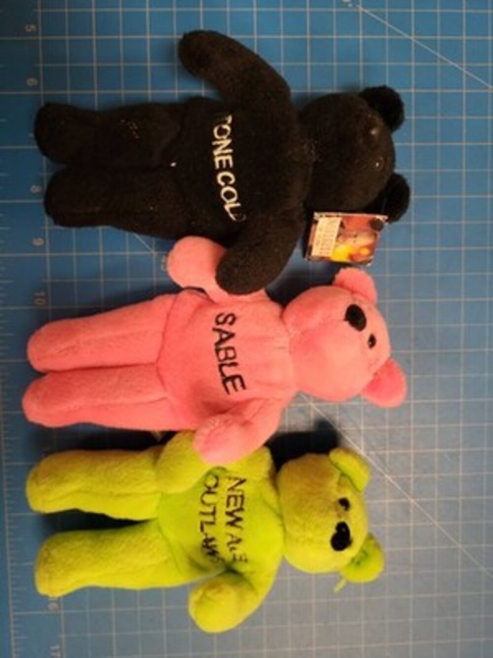 WWF Stone Cold Sable New Age Outlaw Mini Bean Bag Plush Bear Set of 3